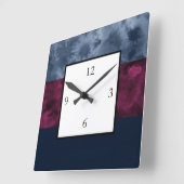 果実のインディゴのブロックは縞で飾ります スクエア壁時計 (傾斜)