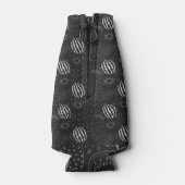 果実のシームレスなパターン黒と白の熱帯 ボトルクーラー (裏面)