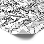 果実のバスケット抽象芸術大人の着色ページ ポスター (角)