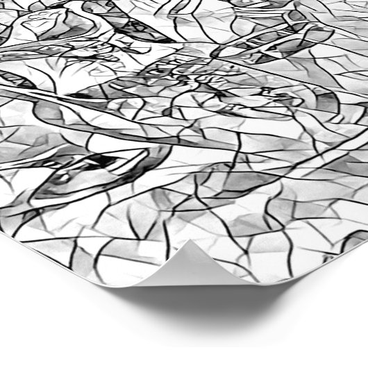 果実のバスケット抽象芸術大人の着色ページ ポスター (角)