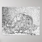 果実のバスケット抽象芸術大人の着色ページ ポスター (正面)