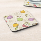 果実のパターン コースター (左側)
