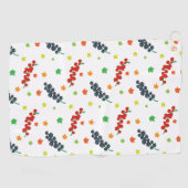 果実のパターン，レッドベリー，ブルーベリー，果実 ゴルフタオル (横)