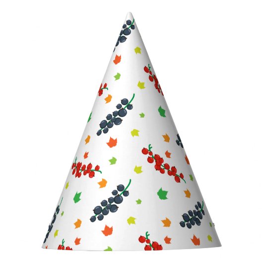 果実のパターン，レッドベリー，ブルーベリー，果実 パーティーハット (正面)