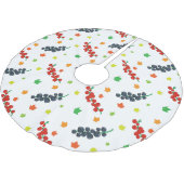 果実のパターン，レッドベリー，ブルーベリー，果実 ブラッシュドポリエステルツリースカート (アングル)