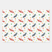 果実のパターン，レッドベリー，ブルーベリー，果実 ラッピングペーパーシート (正面)