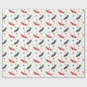 果実のパターン，レッドベリー，ブルーベリー，果実 ラッピングペーパー (フラット)