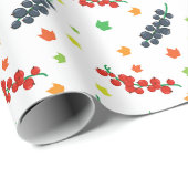 果実のパターン，レッドベリー，ブルーベリー，果実 ラッピングペーパー (ロールコーナー)