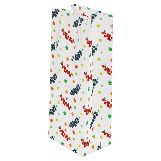 果実のパターン，レッドベリー，ブルーベリー，果実 ワインギフトバッグ (裏面アングル)