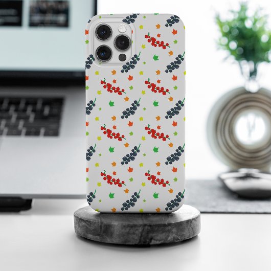 果実のパターン，レッドベリー，ブルーベリー，果実 iPhoneケース