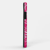 果実のピンク及びケリーの緑のダマスク織のモノグラムパターン Case-Mate iPhoneケース (裏面/右)