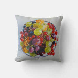 果実のボウル – 超現実的な果実の静止寿命 クッション