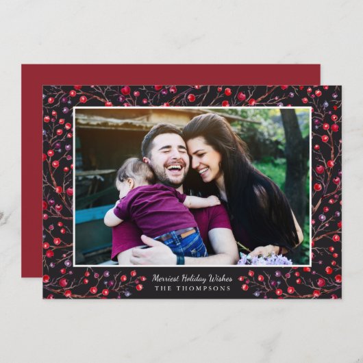 果実のメリーな休日の写真カード シーズンカード (正面/裏面)