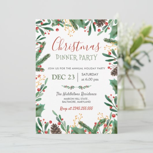 果実のメリークリスマス|の冬休みのパーティー 招待状 (スタンド正面)
