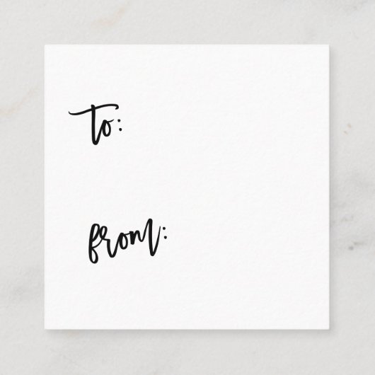 果実のリースのメリークリスマスの水彩画のギフトのラベル スクエア名刺 (裏面)