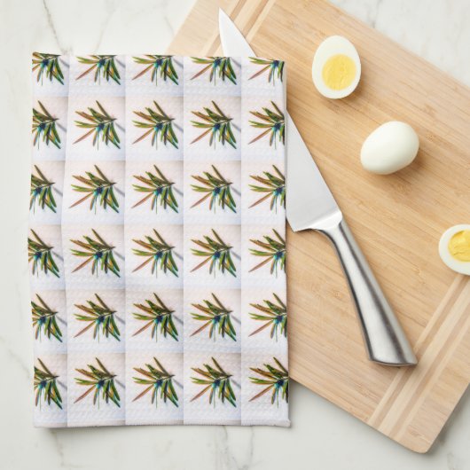 果実の付いたエバーグリーンリグPattern Two, Towels キッチンタオル (四つ折り)
