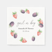 果実の性別が明らかになる。女の子または男の子 スタンダードカクテルナプキン (正面)