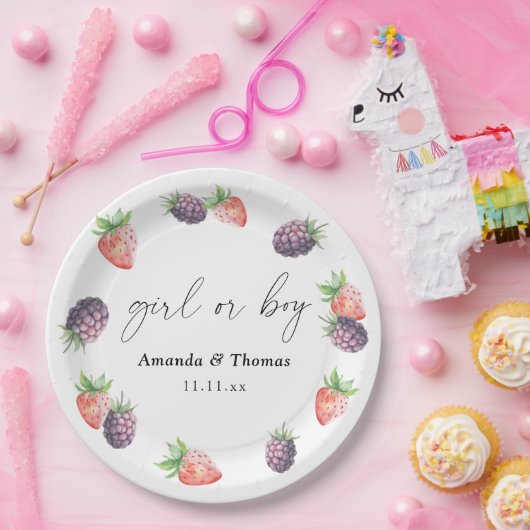 果実の性別が明らかになる。女の子または男の子 ペーパープレート (パーティー)