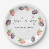 果実の性別が明らかになる。女の子または男の子 ペーパープレート (正面)