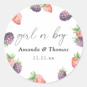 果実の性別が明らかになる。女の子または男の子 ラウンドシール (正面)