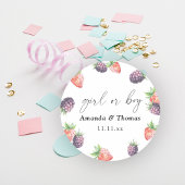 果実の性別が明らかになる。女の子または男の子 ラウンドシール