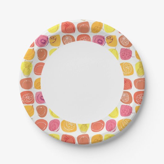果実の模様 ペーパープレート (正面)