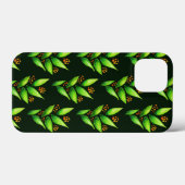 果実の水彩模様を持つ緑の植物 Case-Mate iPhoneケース (裏面 (横))