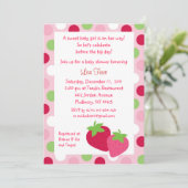 果実の甘いいちごのベビーシャワー招待状 招待状 (スタンド正面)