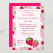 果実の甘いいちごのベビーシャワー招待状 招待状 (正面/裏面)