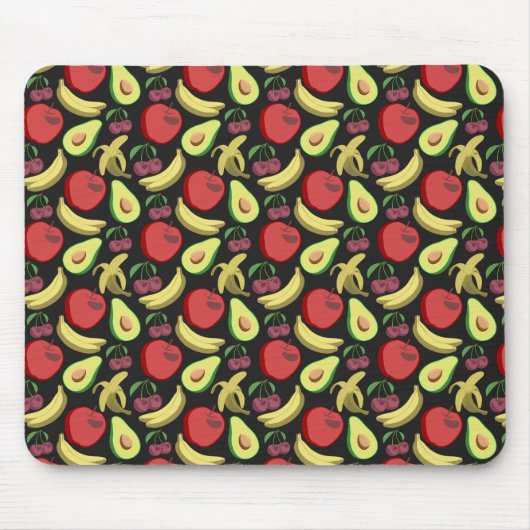 果実の継ぎ目のないパターン |カラフル熱帯果実 マウスパッド (正面)