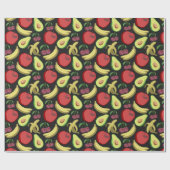 果実の継ぎ目のないパターン |カラフル熱帯果実 ラッピングペーパー (フラット)