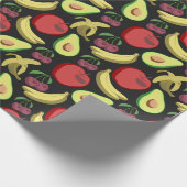 果実の継ぎ目のないパターン |カラフル熱帯果実 ラッピングペーパー (角)
