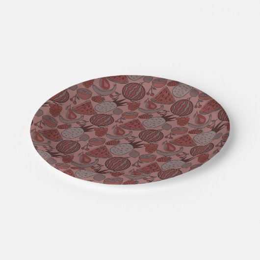 果実の継ぎ目のないパターン |果実表面パターン16 ペーパープレート (アングル)