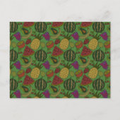 果実の継ぎ目のないパターン |果実表面パターン19 ポストカード (正面)
