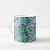 果実の継ぎ目のないパターン |果実表面パターン20 コーヒーマグカップ (正面左)