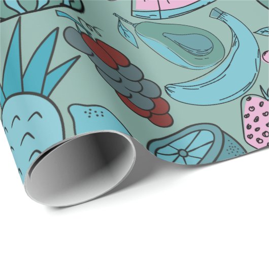 果実の継ぎ目のないパターン |果実表面パターン20 ラッピングペーパー (ロールコーナー)