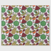 果実の継ぎ目のないパターン |果実表面パターン25 ラッピングペーパー (フラット)