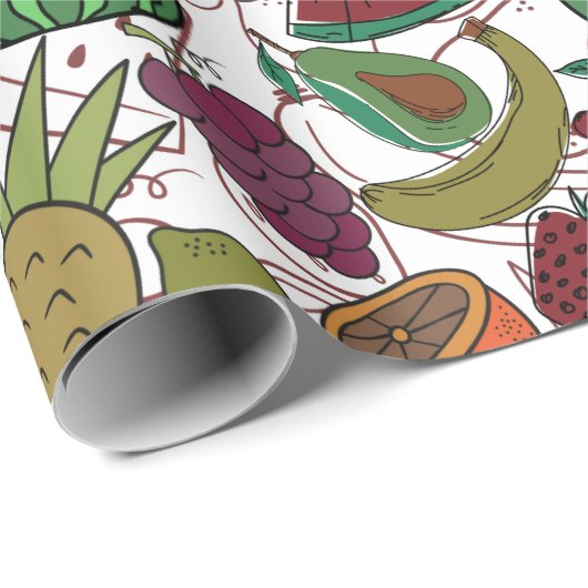 果実の継ぎ目のないパターン |果実表面パターン25 ラッピングペーパー (ロールコーナー)