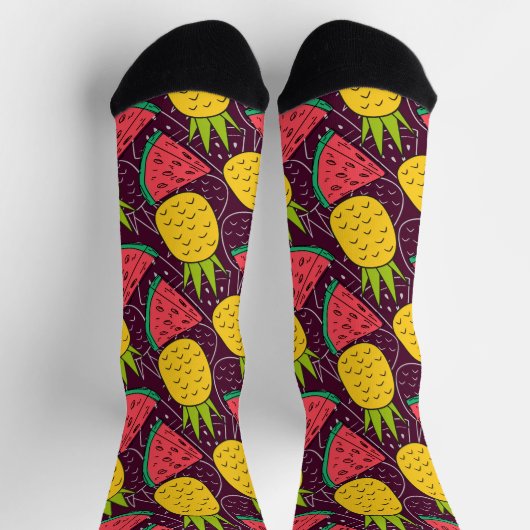 果実の継ぎ目のないパターン |果実表面パターン36 ソックス (上部)