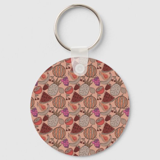 果実の継ぎ目のないパターン |果実表面パターン45 キーホルダー (正面)