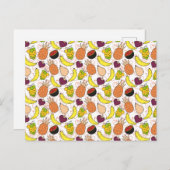 果実の継ぎ目のないパターン |果実表面パターン50 ポストカード (正面/裏面)