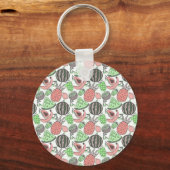 果実の継ぎ目のないパターン |果実表面パターン53 キーホルダー (正面)