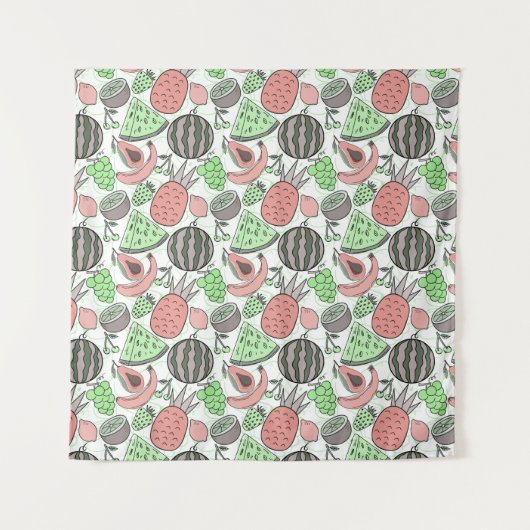 果実の継ぎ目のないパターン |果実表面パターン53 タペストリー (正面)