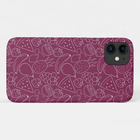 果実の継ぎ目のないパターン |果実表面パターン5 Case-Mate iPhoneケース (裏面(横))