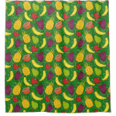 果実の継ぎ目のないパターン |果実表面パターン7 シャワーカーテン (正面)