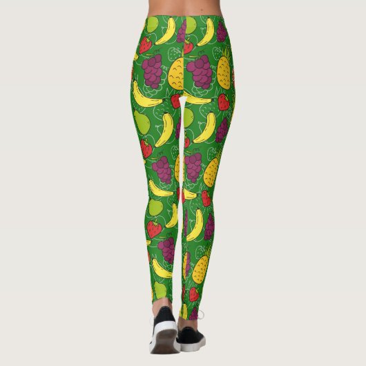 果実の継ぎ目のないパターン |果実表面パターン7 レギンス (裏面)