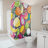 果実の継ぎ目のない模様、エキゾチックなトロピのコレクション シャワーカーテン (インサイチュ)