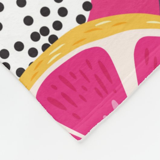 果実の継ぎ目のない模様、エキゾチックなトロピのコレクション フリースブランケット (角)