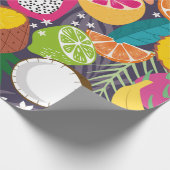 果実の継ぎ目のない模様、エキゾチックなトロピのコレクション ラッピングペーパー (角)