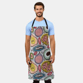 果実の継ぎ目のない模様 エプロン (着用した状態)